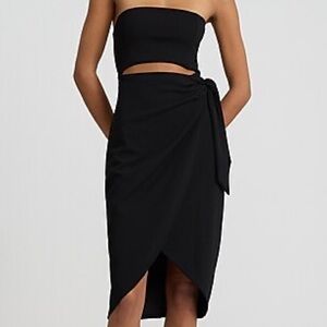 Express Strapless Cutout Tie Wrap Midi Sheath Dress NWT SZ LARGE